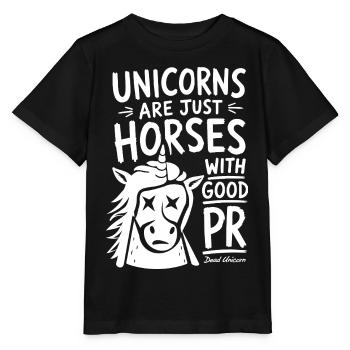 Einhörner sind einfach Pferde mit PR - Stanley/Stella Kinder T-Shirt MINI CREATOR  - Schwarz - Vorne - Mikhail (115cm)