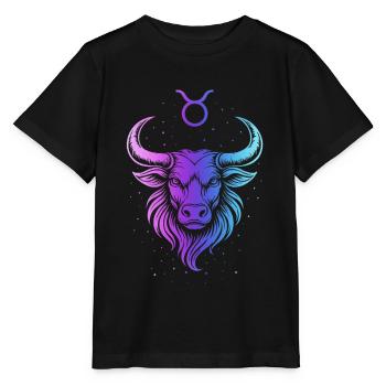 Cosmic Taurus Taurus Gradient - Stanley/Stella MINI CREATOR Kids’ T-Shirt - black - Front - Mikhail (115cm)