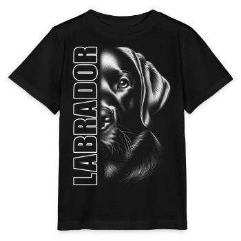 Labrador portrait with vertical lettering - Stanley/Stella MINI CREATOR Kids’ T-Shirt - black - Front - Mikhail (115cm)