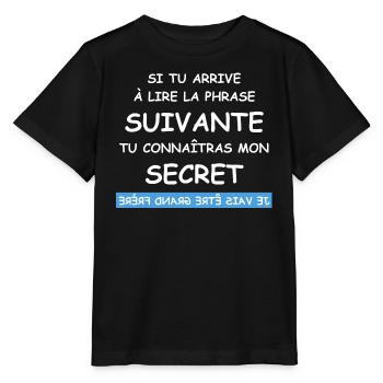 je vais être grand frère - T-shirt bio MINI CREATOR Stanley/Stella Enfant - noir - Devant - Mikhail (115cm)
