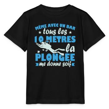 La plongée me donne soif Humour Cadeau - T-shirt bio MINI CREATOR Stanley/Stella Enfant - noir - Devant - Mikhail (115cm)