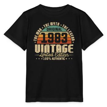 Vintage 1983 Vintage Retro Jubiläumsgeschenk - Stanley/Stella Kinder T-Shirt MINI CREATOR  - Schwarz - Vorne - Mikhail (115cm)
