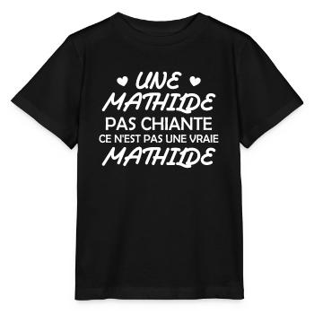 Une Mathilde pas chiante ce n est pas une vraie - T-shirt bio MINI CREATOR Stanley/Stella Enfant - noir - Devant - Mikhail (115cm)