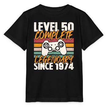 Stufe 50 Schließe Geburtstagsgeschenk von 1974 ab - Stanley/Stella Kinder T-Shirt MINI CREATOR  - Schwarz - Vorne - Mikhail (115cm)