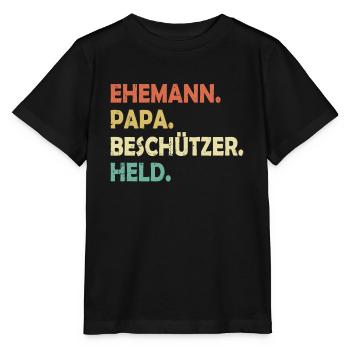 Ehemann Papa Beschützer Held - Stanley/Stella Kinder T-Shirt MINI CREATOR  - Schwarz - Vorne - Mikhail (115cm)