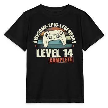 Level 14 Complete Geschenk zum 14. Geburtstag - Stanley/Stella Kinder T-Shirt MINI CREATOR  - Schwarz - Vorne - Mikhail (115cm)