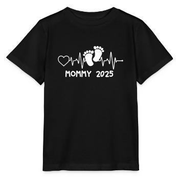 Mommy 2025 Herzschlag - Stanley/Stella Kinder T-Shirt MINI CREATOR  - Schwarz - Vorne - Mikhail (115cm)