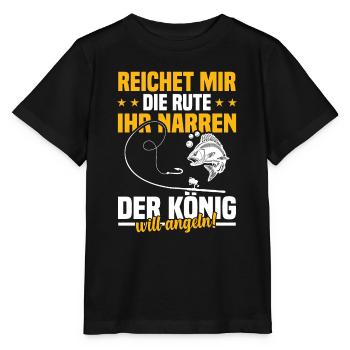 Reichet mir die rute ihr der könig will angeln! - Stanley/Stella Kinder T-Shirt MINI CREATOR  - Schwarz - Vorne - Mikhail (115cm)