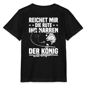 Reichet mir die rute ihr der könig will angeln! - Stanley/Stella Kinder T-Shirt MINI CREATOR  - Schwarz - Vorne - Mikhail (115cm)