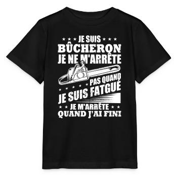 Je suis bûcheron - T-shirt bio MINI CREATOR Stanley/Stella Enfant - noir - Devant - Mikhail (115cm)