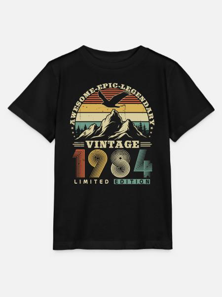 Vintage 1984 Retro Jahrgang Geburtstag Geschenk - Stanley/Stella Kinder T-Shirt MINI CREATOR - Schwarz