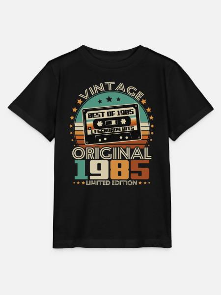 Original 1985 Vintage Retro Jubiläumsgeschenk - Stanley/Stella Kinder T-Shirt MINI CREATOR - Schwarz