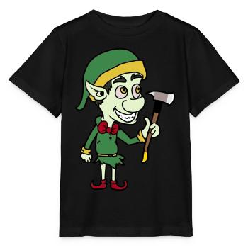 Holzfäller Holz Bäume Troll Wichtel Zwerg Axt - Stanley/Stella Kinder T-Shirt MINI CREATOR  - Schwarz - Vorne - Mikhail (115cm)