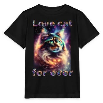 Maine Coon Magic : L’amour pour toujours... ! - T-shirt bio MINI CREATOR Stanley/Stella Enfant - noir - Devant - Mikhail (115cm)