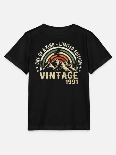 Né en 1991 Vintage 1991 Anniversaire Rétro 1991 - Stanley/Stella T-shirt MINI CREATOR til børn - sort