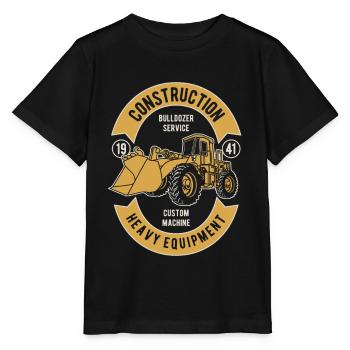 Bauarbeiter Bulldozer Bagger Heavy Machinery - Stanley/Stella Kinder T-Shirt MINI CREATOR  - Schwarz - Vorne - Mikhail (115cm)