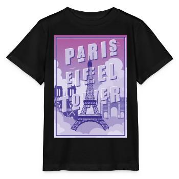 Paris Eiffelturm Andenken Frankreich Souvenir - Stanley/Stella Kinder T-Shirt MINI CREATOR  - Schwarz - Vorne - Mikhail (115cm)