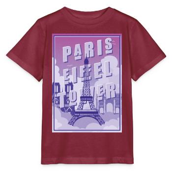 Paris Eiffelturm Andenken Frankreich Souvenir - Stanley/Stella Kinder T-Shirt MINI CREATOR  - Burgunderrot - Vorne - Kain (125cm)
