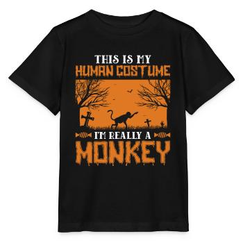 Kostüm für Faule: Für die ganze Familie - Stanley/Stella Kinder T-Shirt MINI CREATOR  - Schwarz - Vorne - Mikhail (115cm)