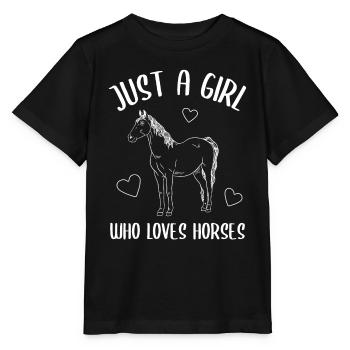 Girl loves horses affair of the heart - Stanley/Stella MINI CREATOR Kids’ T-Shirt - black - Front - Mikhail (115cm)