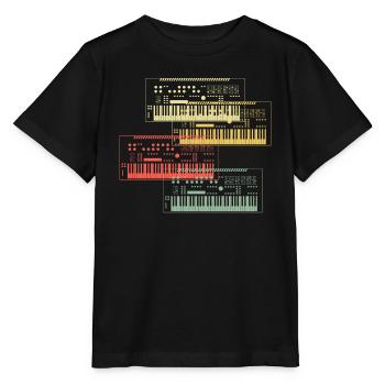 Synthesizer Sammlung Musik Design - Stanley/Stella Kinder T-Shirt MINI CREATOR  - Schwarz - Vorne - Mikhail (115cm)
