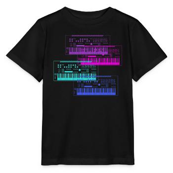 Synthesizer Sammlung Musik Design - Stanley/Stella Kinder T-Shirt MINI CREATOR  - Schwarz - Vorne - Mikhail (115cm)