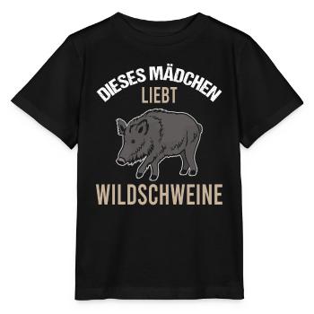 Mädchen Wildschweinliebe Charmantes Geschenk - Stanley/Stella Kinder T-Shirt MINI CREATOR  - Schwarz - Vorne - Mikhail (115cm)
