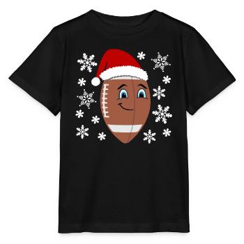 Festlicher Football Weihnachtsmütze - Stanley/Stella Kinder T-Shirt MINI CREATOR  - Schwarz - Vorne - Mikhail (115cm)