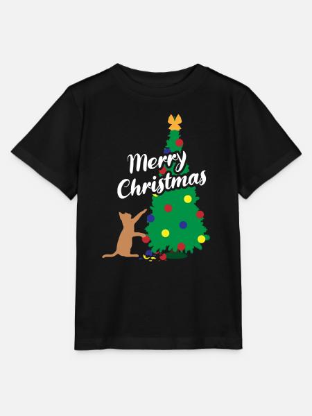 Katzenspaß Weihnachtsbaum Festlicher Schabernack - Stanley/Stella Kinder T-Shirt MINI CREATOR  - Schwarz