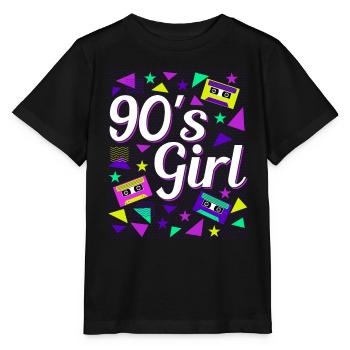 Retro 90er Girl Power Stil Popkultur - Stanley/Stella Kinder T-Shirt MINI CREATOR  - Schwarz - Vorne - Mikhail (115cm)