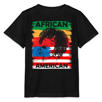 Fierté et pouvoir – Afro-Américain - T-shirt bio MINI CREATOR Stanley/Stella Enfant - noir - Devant - Mikhail (115cm)