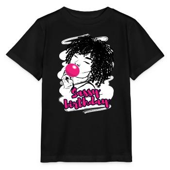 Diva d’anniversaire coquine célébrant - T-shirt bio MINI CREATOR Stanley/Stella Enfant - noir - Devant - Mikhail (115cm)