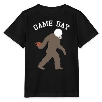 Bigfoot Quarterback Sportler Schattenbild - Stanley/Stella Kinder T-Shirt MINI CREATOR  - Schwarz - Vorne - Mikhail (115cm)