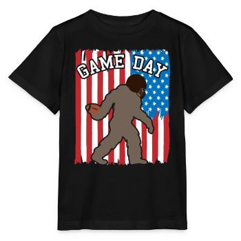 Bigfoot Patriot USA Flagge Hingucker - Stanley/Stella Kinder T-Shirt MINI CREATOR  - Schwarz - Vorne - Mikhail (115cm)