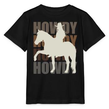 Salut! Western Rider Salutation et plaisir - T-shirt bio MINI CREATOR Stanley/Stella Enfant - noir - Devant - Mikhail (115cm)