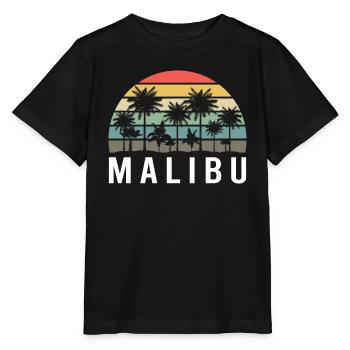 Retro Malibu Sonnenuntergang Relax - Stanley/Stella Kinder T-Shirt MINI CREATOR  - Schwarz - Vorne - Mikhail (115cm)