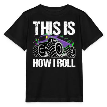 Rollender Monstertruck Abenteuer Drang - Stanley/Stella Kinder T-Shirt MINI CREATOR  - Schwarz - Vorne - Mikhail (115cm)