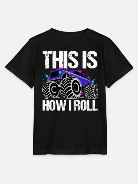 Rollender Monstertruck Abenteuer Drang - Stanley/Stella Kinder T-Shirt MINI CREATOR - Schwarz