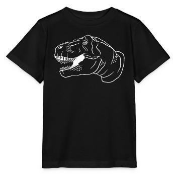 Rétro T-Rex Dino Neon tenue cadeau - T-shirt bio MINI CREATOR Stanley/Stella Enfant - noir - Devant - Mikhail (115cm)