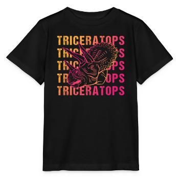 Triceratops Jeu de mots Design Vintage Look - T-shirt bio MINI CREATOR Stanley/Stella Enfant - noir - Devant - Mikhail (115cm)