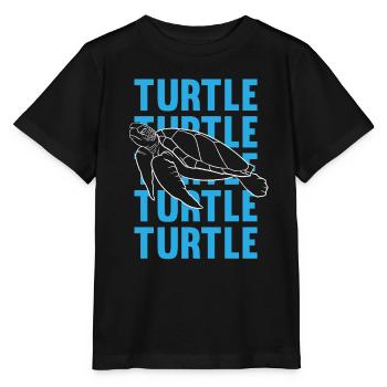 TORTUE Silhouette Word Art cadeau - T-shirt bio MINI CREATOR Stanley/Stella Enfant - noir - Devant - Mikhail (115cm)