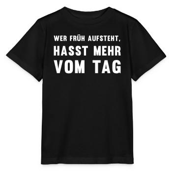Anti-Morgenmensch Wecker-Snooze-Geschenk - Stanley/Stella Kinder T-Shirt MINI CREATOR  - Schwarz - Vorne - Mikhail (115cm)