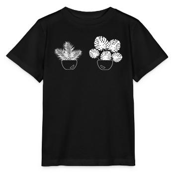 Green Duo Flower Pot Cozy Home - Stanley/Stella MINI CREATOR Kids’ T-Shirt - black - Front - Mikhail (115cm)