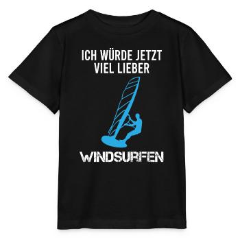 Prefer Windsurfing - Now - Stanley/Stella MINI CREATOR Kids’ T-Shirt - black - Front - Mikhail (115cm)