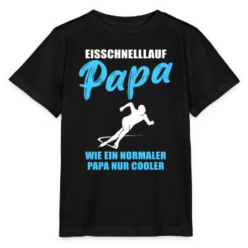 Eisschnelllauf Papa Cool Geschenk - Stanley/Stella Kinder T-Shirt MINI CREATOR  - Schwarz - Vorne - Mikhail (115cm)