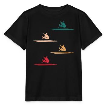 Farbenfrohe Weitsprung-Kunst - Stanley/Stella Kinder T-Shirt MINI CREATOR  - Schwarz - Vorne - Mikhail (115cm)