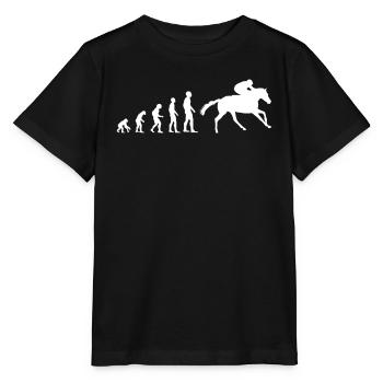 Evolution zum Pferderenner - Stanley/Stella Kinder T-Shirt MINI CREATOR  - Schwarz - Vorne - Mikhail (115cm)