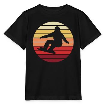 Boarding-Dämmerung - Wintertraum - Stanley/Stella Kinder T-Shirt MINI CREATOR  - Schwarz - Vorne - Mikhail (115cm)