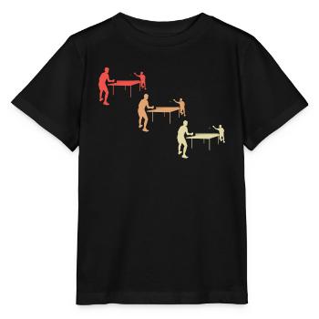 Colorful Table Tennis Match Design - Stanley/Stella MINI CREATOR Kids’ T-Shirt - black - Front - Mikhail (115cm)