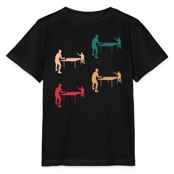 Colorful Table Tennis Match Design - Stanley/Stella MINI CREATOR Kids’ T-Shirt - black - Front - Mikhail (115cm)